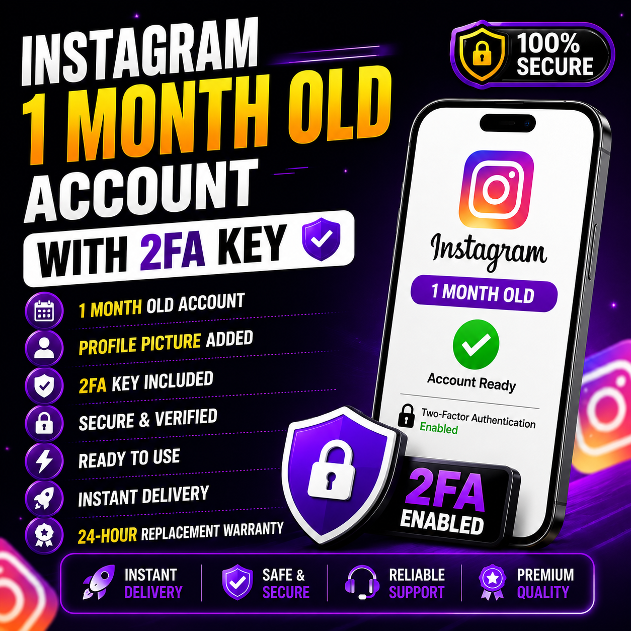 Premium 1-Month-Old Instagram Account | 2FA + Profile Picture