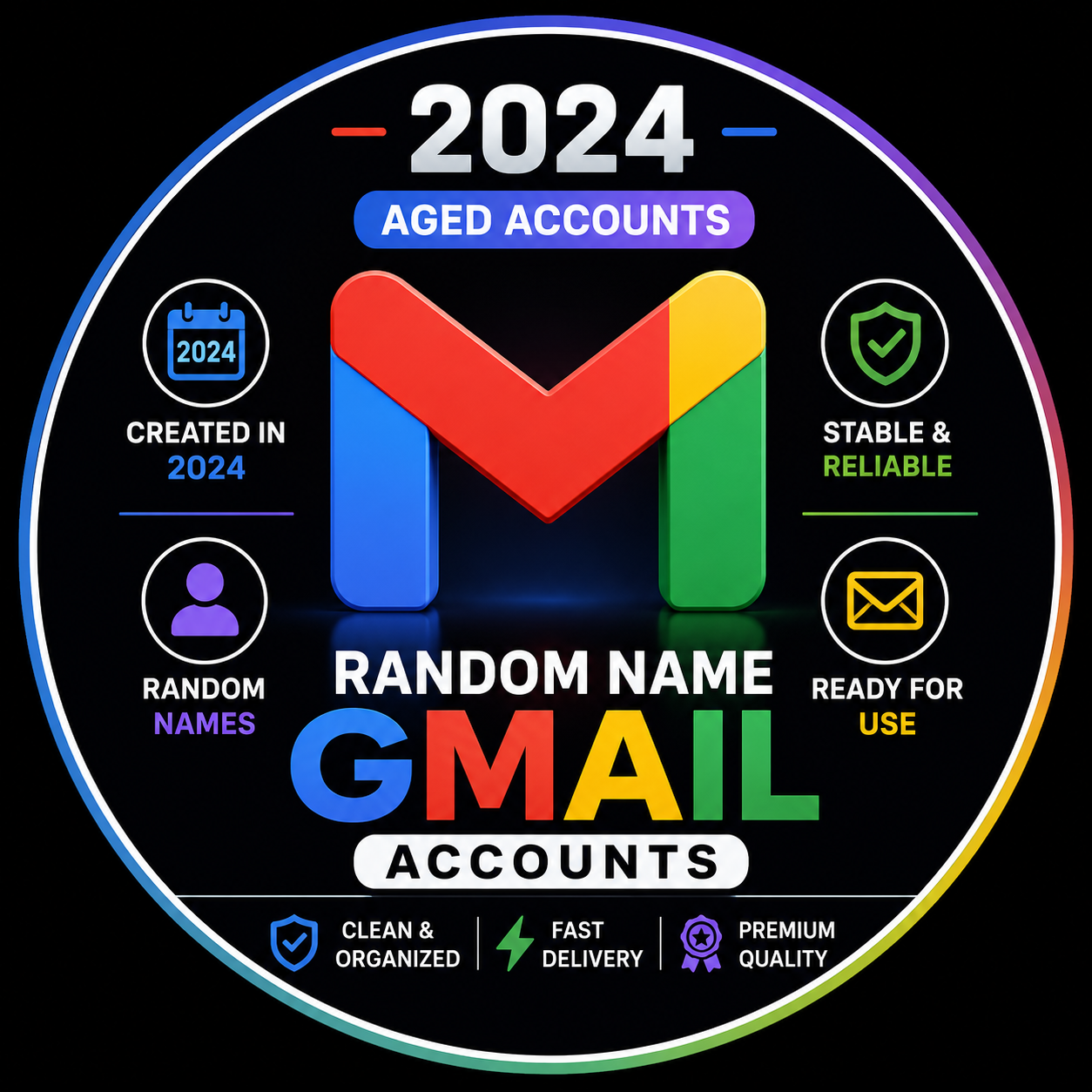 2024 Aged Random Name Gmail Accounts | Stable & Ready