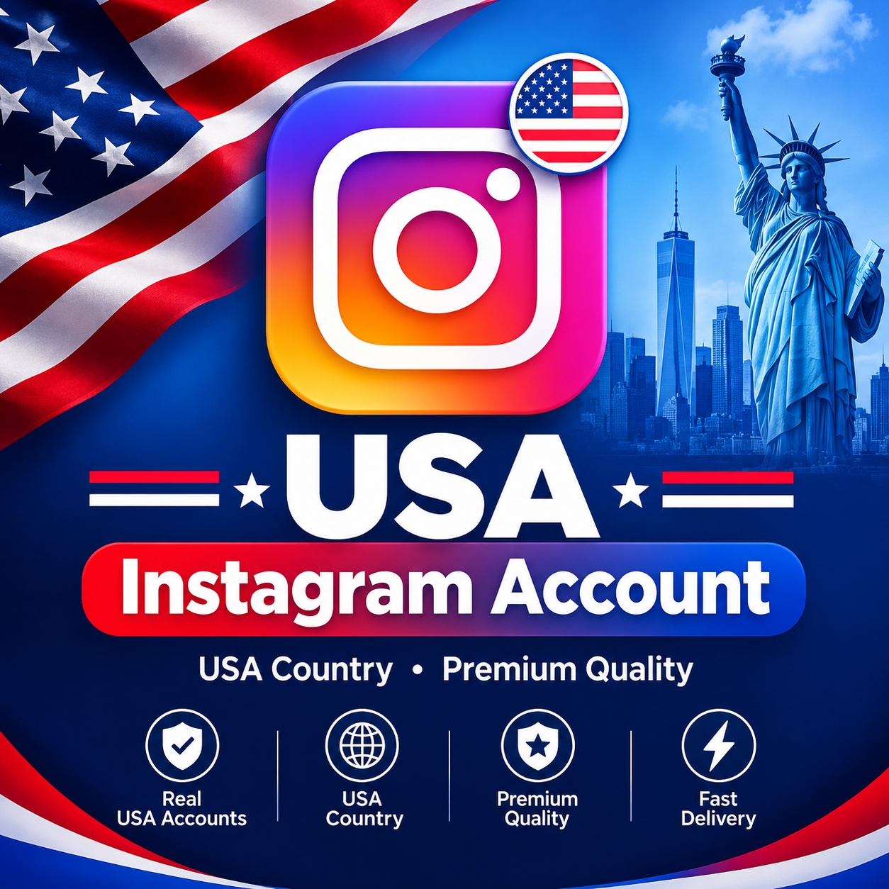 1 month old USA Instagram account with 2fa