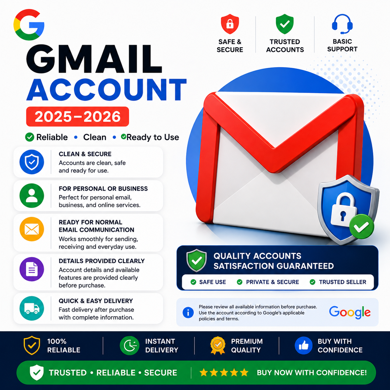 Premium Quality Gmail Account (2025-2026)