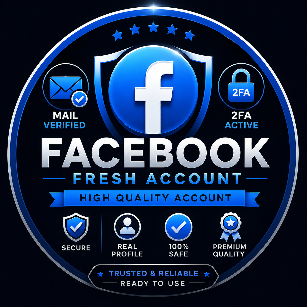 Premium high quality fresh facebook account mail verified 2Fa active