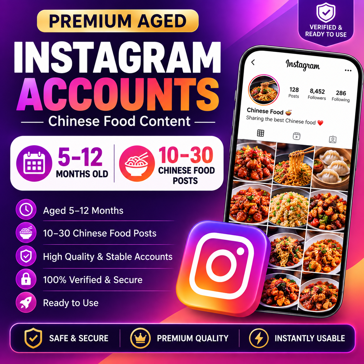 5-12 Months Old Instagram Accounts With 2FA Key