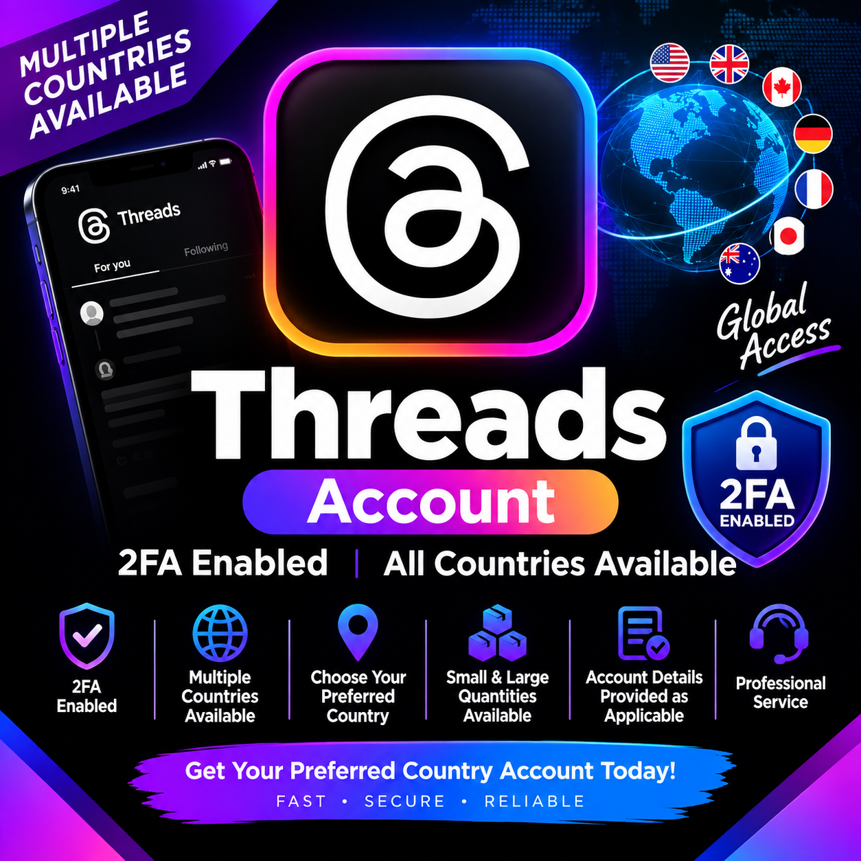 Threads Account | 2FA Enabled | All Countries Available