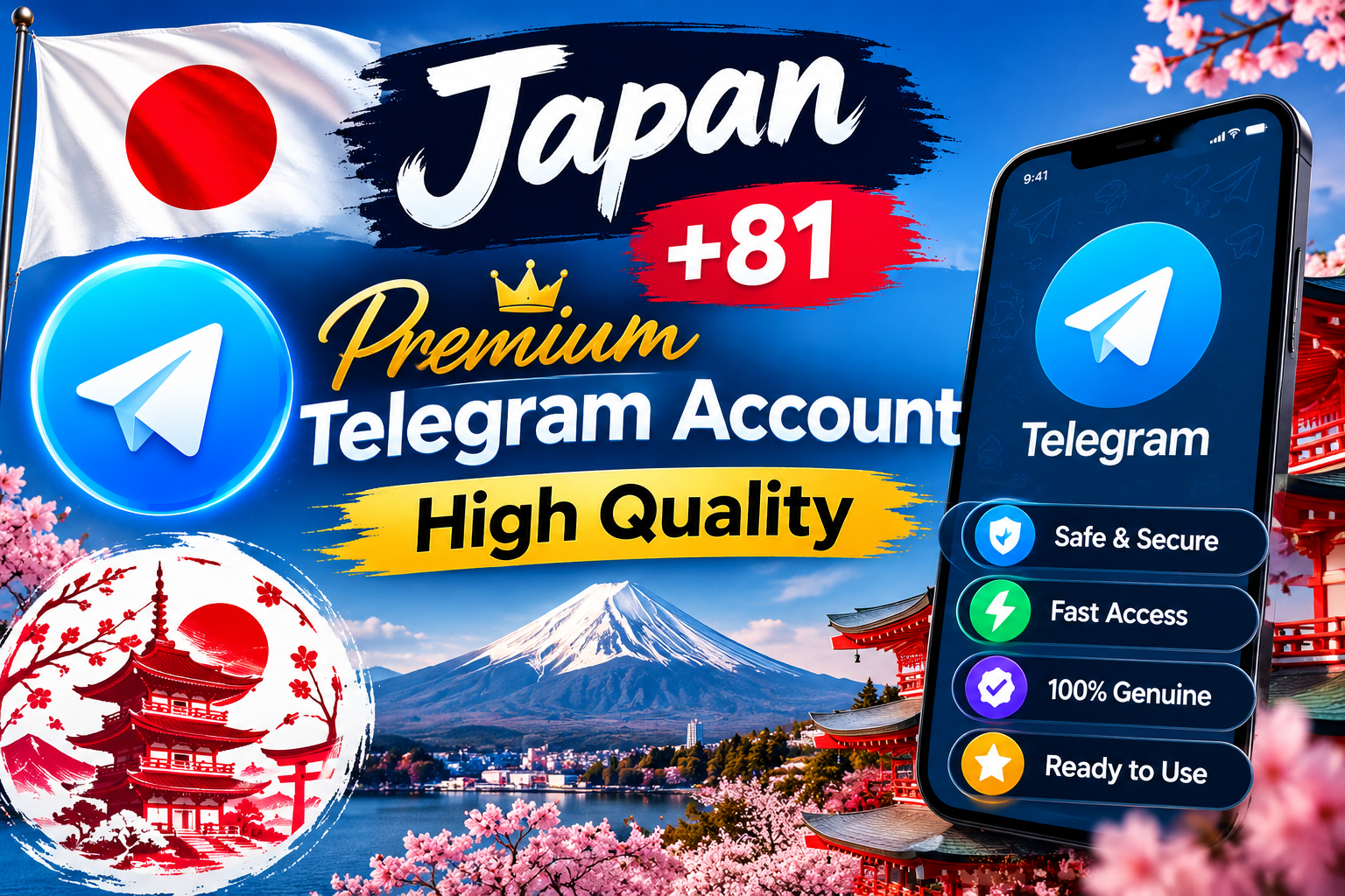 Japan +81 — Premium Telegram Account | High