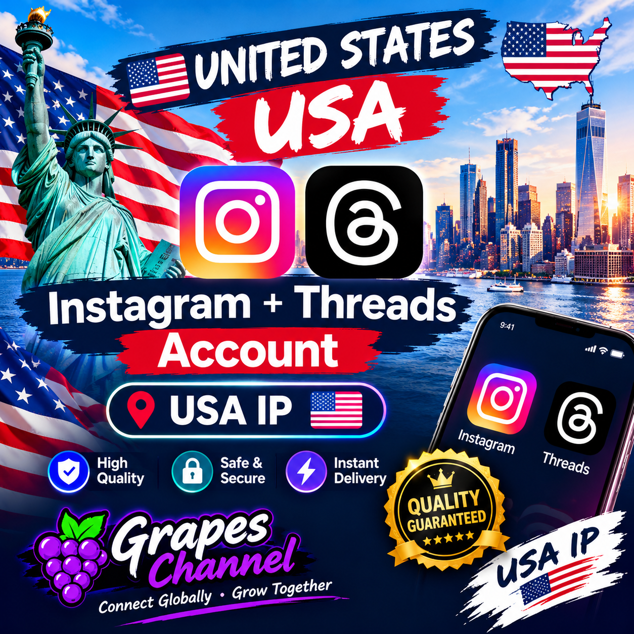 🇺🇸 United States Instagram + Threads Account