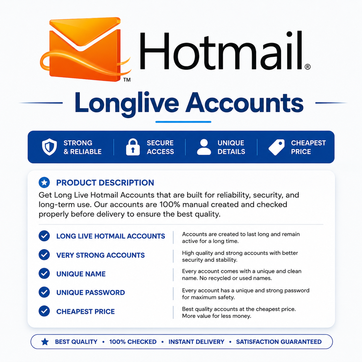 USA Hotmail Accounts - Long live Strong Data - Easy To Open