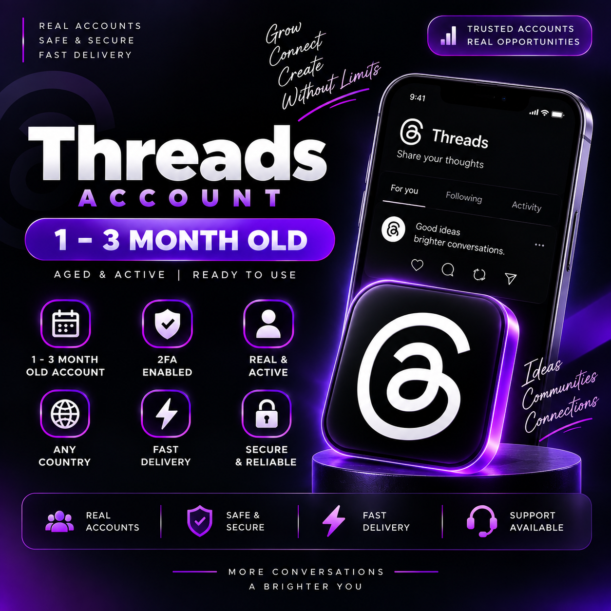 Premium Threads 1-3 Month Old 2FA Key Enable