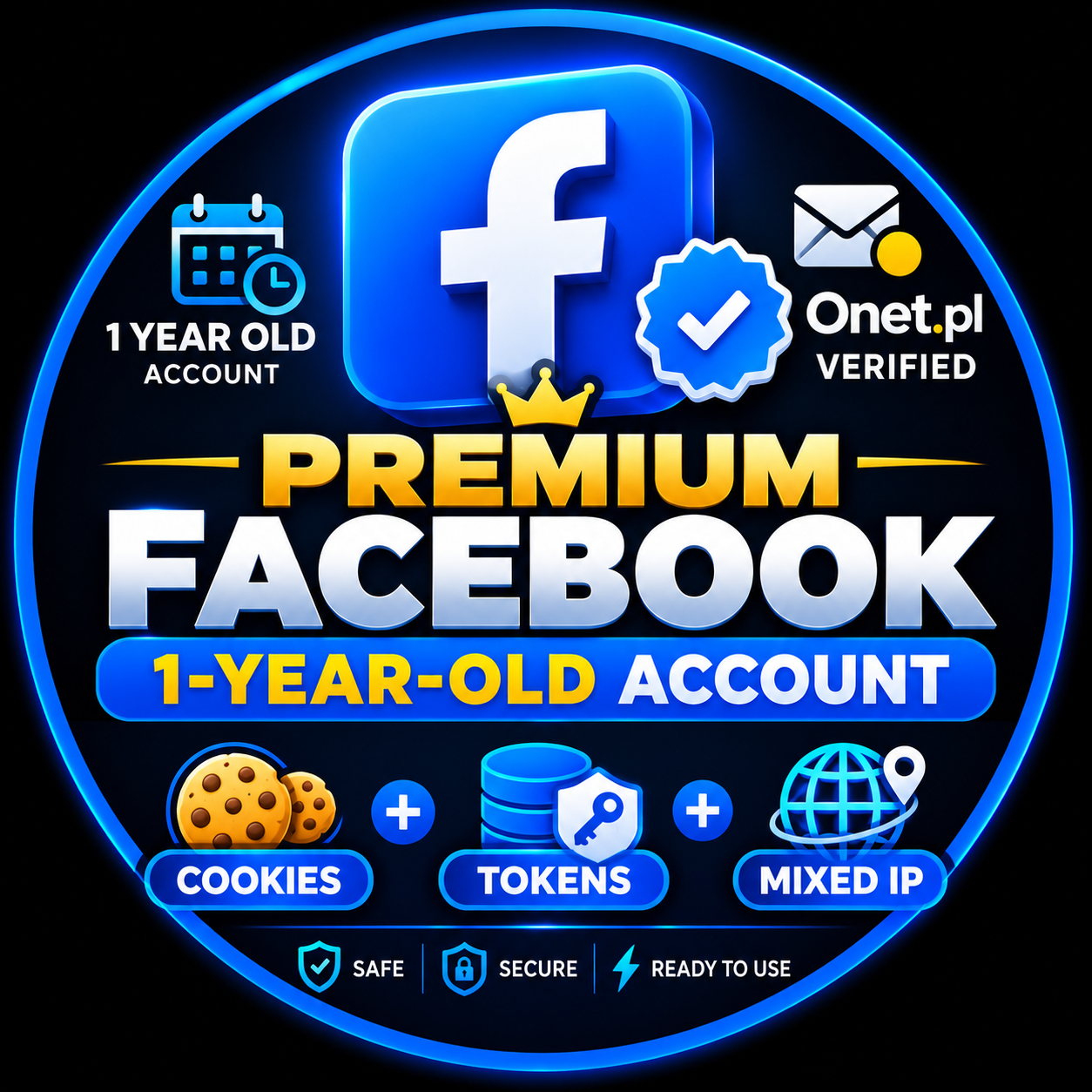 Facebook accounts | Registration date 2025. By email verified (gmail). Confirm email not included. Gender is mix. Profile information partially filled. 2fa is included in set. Registered with USA ip.