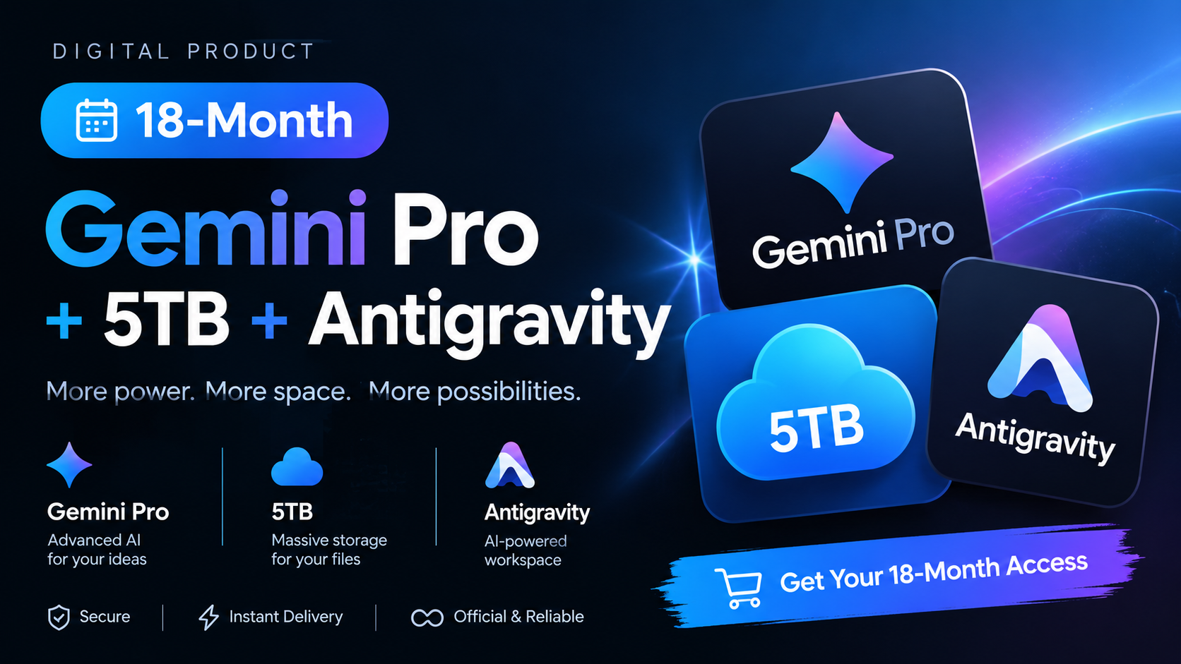 Gemini Pro + 5TB + Antigravity | 18-Month