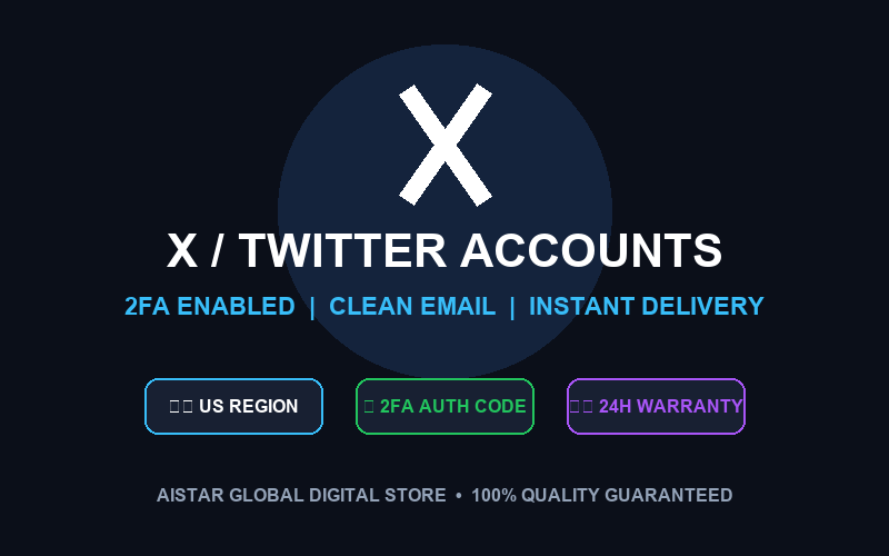 Twitter (X) US Accounts [Format: Username:Password:Email:2FA:Country] | Log in on x.com with 2FA